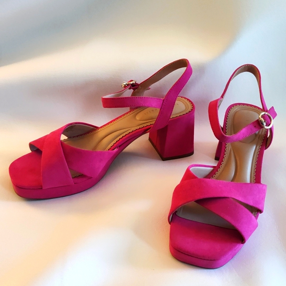 Kelly & Katie Liliena Platform Sandal Size 9.5 M Fuchsia Pink Strappy Dressy